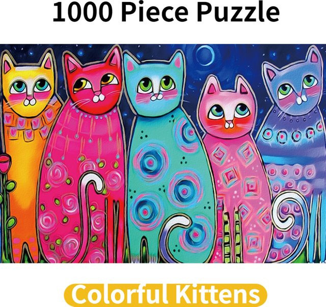 MaxRenard Bunte Katzen, Puzzle, 1.000 Teile, Erwachsene - Bild 1