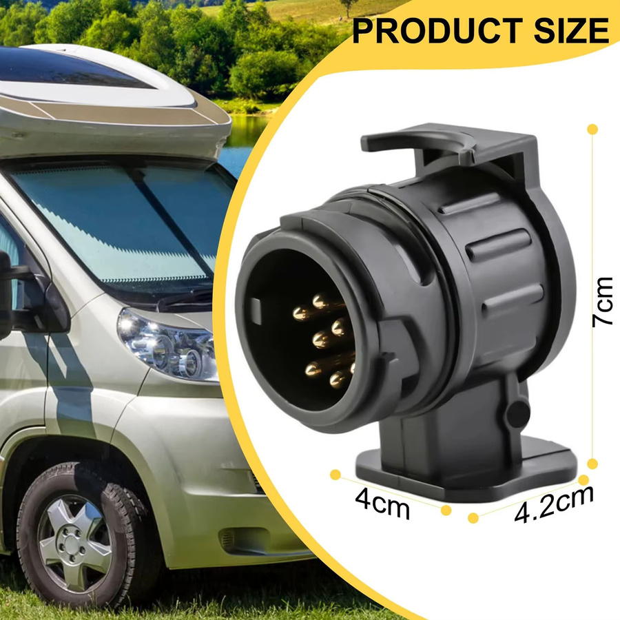 13 Pin auf 7 Pin Adapter für Anhängerkupplung Schwarz für Auto Lkw und Caravan - Bild 2