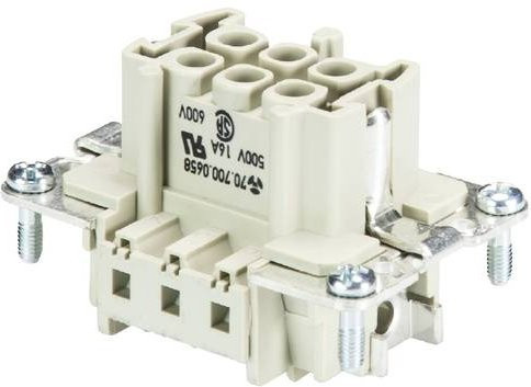 Wieland Electric Buchseneinsatz 70.700.0658.0 mit 6 Polen in Grau, 10 Stück - Bild 1