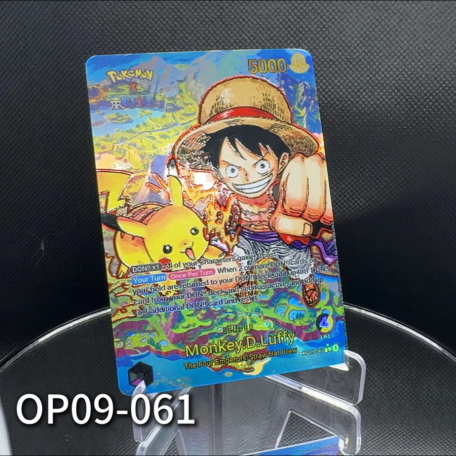Bandai One Piece TCG Luffy X Pikachu Leader-Karte, Folien-Texturkarte, Englisch - Bild 4