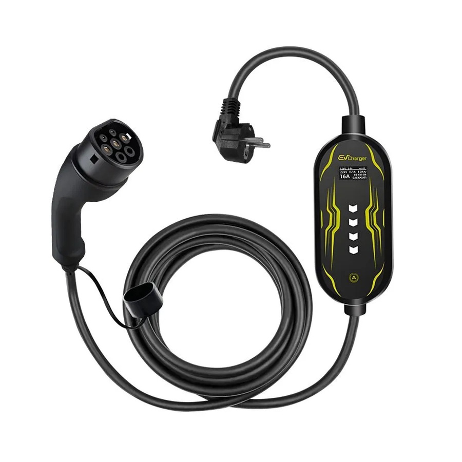 Junsun Tragbares EV Ladegerät Typ 2 mit 5m Kabel, 3.6kW, Schwarz - Bild 2