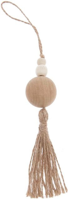 Rico Design Deko-Tassel mit großer Holzperle in Natur aus Holz und Jute, Höhe: 16 cm - Bild 1