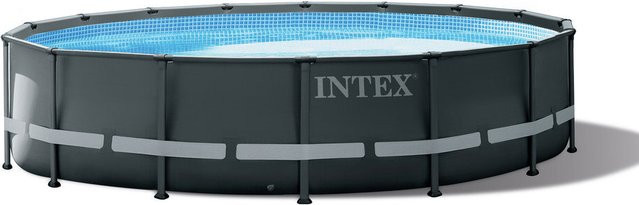Intex Frame Swimming Pool Set Ultra Rondo XTR in Anthrazit mit Sandfilteranlage, Durchmesser: 488 cm, Höhe: 122 cm - Bild 1