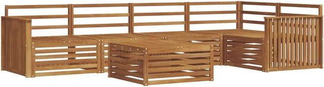 vidaXL Outdoor-Sofagarnitur 6-teilig aus Massivholz Akazie in Natur Braun - Bild 1