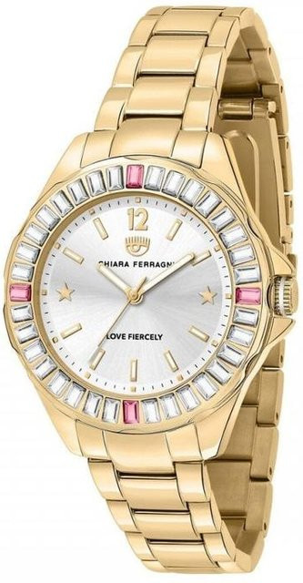 Chiara Ferragni Armbanduhr, Quarz, Edelstahl, Silber, beige, Damen - Bild 1