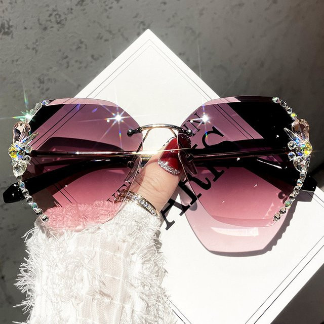 Shatar Sonnenbrille, randlos, groß, Metall, Damen - Bild 1