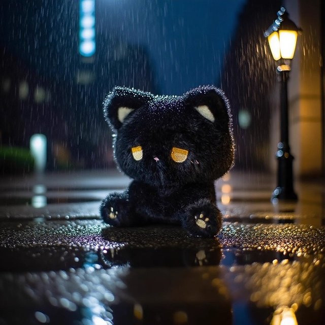 Kimtime Emo Cat Dumb Plüschpuppe, Stoffpuppe, 2-teiliges Set - Bild 1