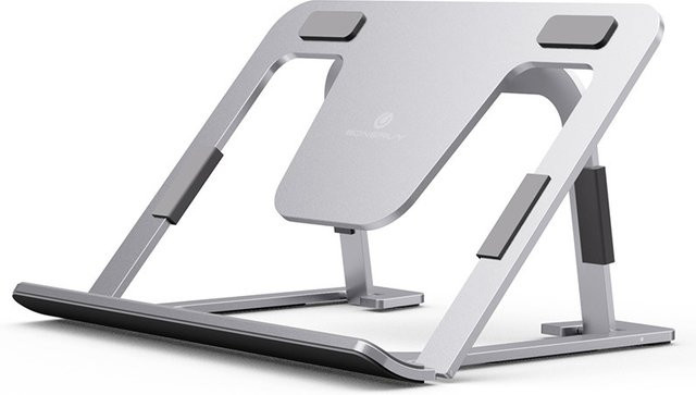Boneruy P63 iPad-Ständer aus Aluminiumlegierung, faltbare Tablet- und Laptop-Halterung für den Desktop, Grau - Bild 1