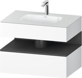 Duravit Einbauwaschtisch-Möbel-Set Qatego in Grau und Weiß, B/T/H: 80 x 55 x 60 cm - Bild 1