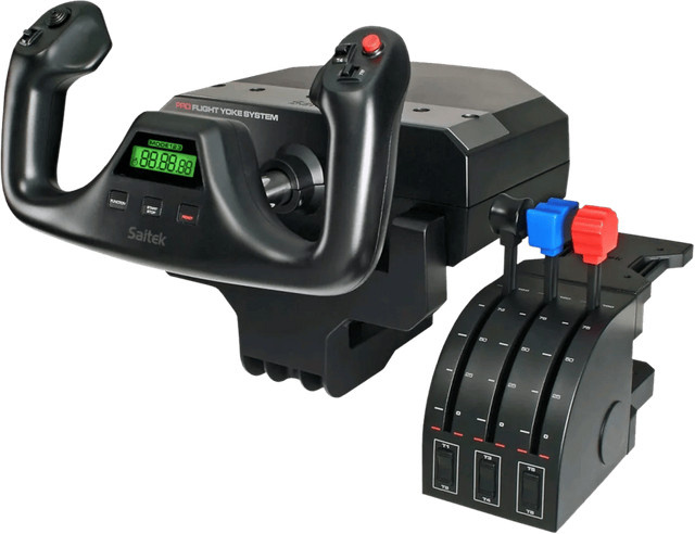 Logitech Saitek Pro Flight Yoke System USB Flugsimulator Steuergerät in Schwarz - Bild 1