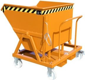 Bauer Südlohn Kippmulde KS 550 aus Stahl in Gelborange, B 124,5 cm x T 120,0 cm x H 117,0 cm - Bild 1
