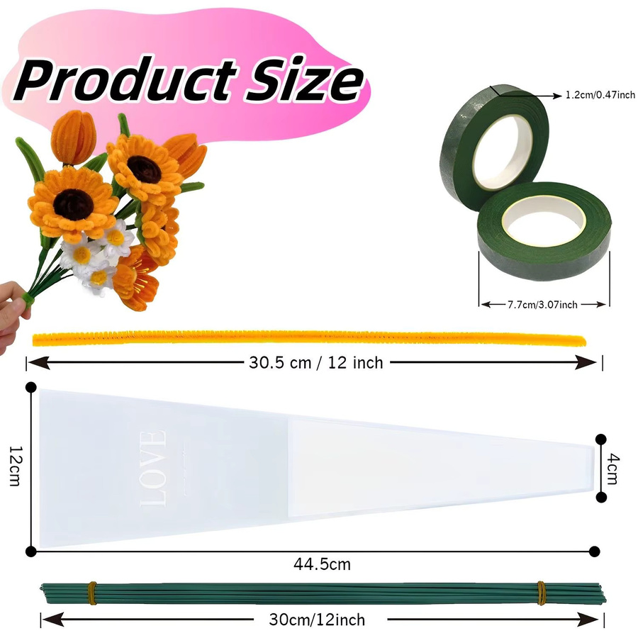 DIY-Handwerkszubehör Set zur Herstellung künstlicher Sonnenblumensträuße in Gelb - Bild 1