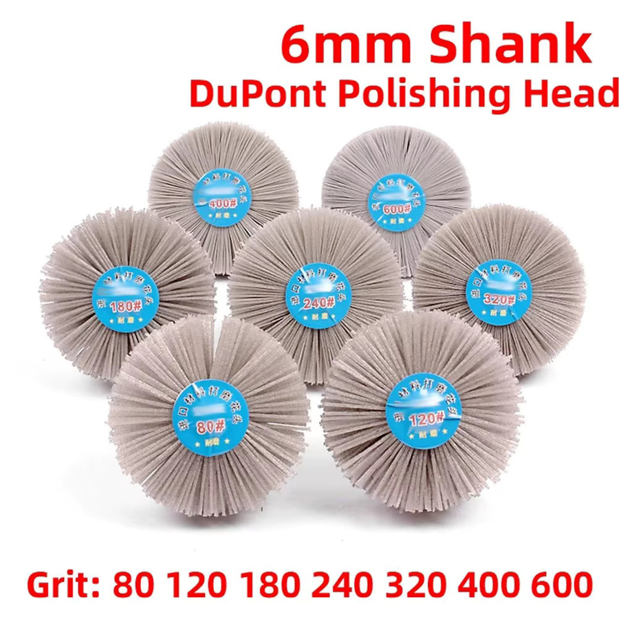 DAZZLEEX Schleif-Nylon-Radbürste für Holzarbeiten und Möbel, Durchmesser: 80 mm, Schaft: 6 mm, Körnung: 80-600 # - Bild 5