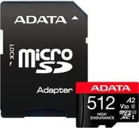 ADATA High Endurance microSDXC Speicherkarte, 512 GB, V30, Schwarz - Bild 1