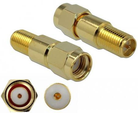 Delock HF-Adapter RPSMA-Stecker auf RPSMA-Buchse in Gold - Bild 1