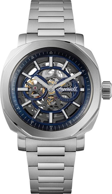 Ingersoll Herrenuhr Automatik, Edelstahl, Blau, 44 mm, 5 ATM - Bild 1