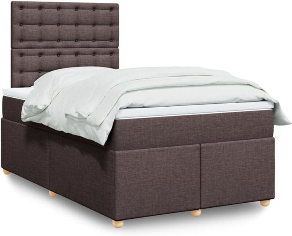vidaxl Boxspringbett mit Matratze in Braun aus Stoff und Holzwerkstoff, B/T/H: 190 x 120 x 150,5 cm - Bild 1