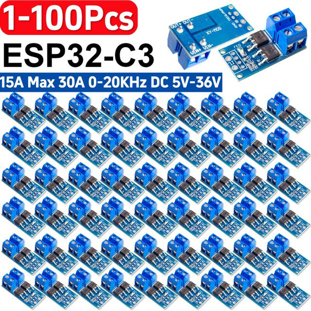 ALLOYSEED DC-Motorgeschwindigkeitsregler-Modul mit MOSFET-Schaltantrieb, 5V-36V, 15A-30A, 0-20KHz zur Helligkeitssteuerung in Blau - Bild 1