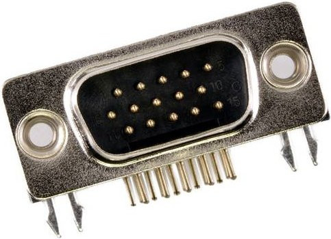 Molex D-SUB Stecker 1731130182 mit 15 Polen zum Löten in Gold und Silber - Bild 1