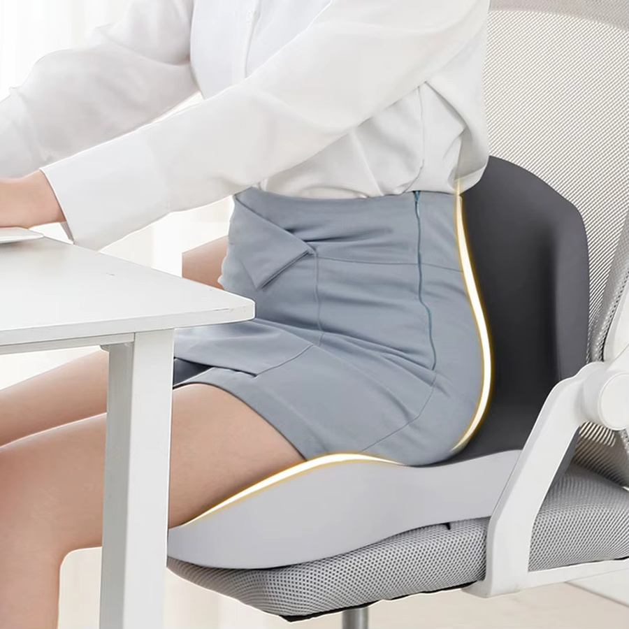 Shunmaii L-förmiges orthopädisches Kissen aus Memory-Schaum zur Schmerzlinderung für Steißbein und Rücken, ergonomisches Design für Autositz und Bürostuhl - Bild 3