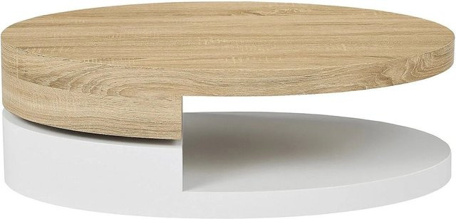Couchtisch Vitaly von Vente-unique in Weiß mit drehbarer Tischplatte aus MDF, Breite: 100 cm - Bild 1