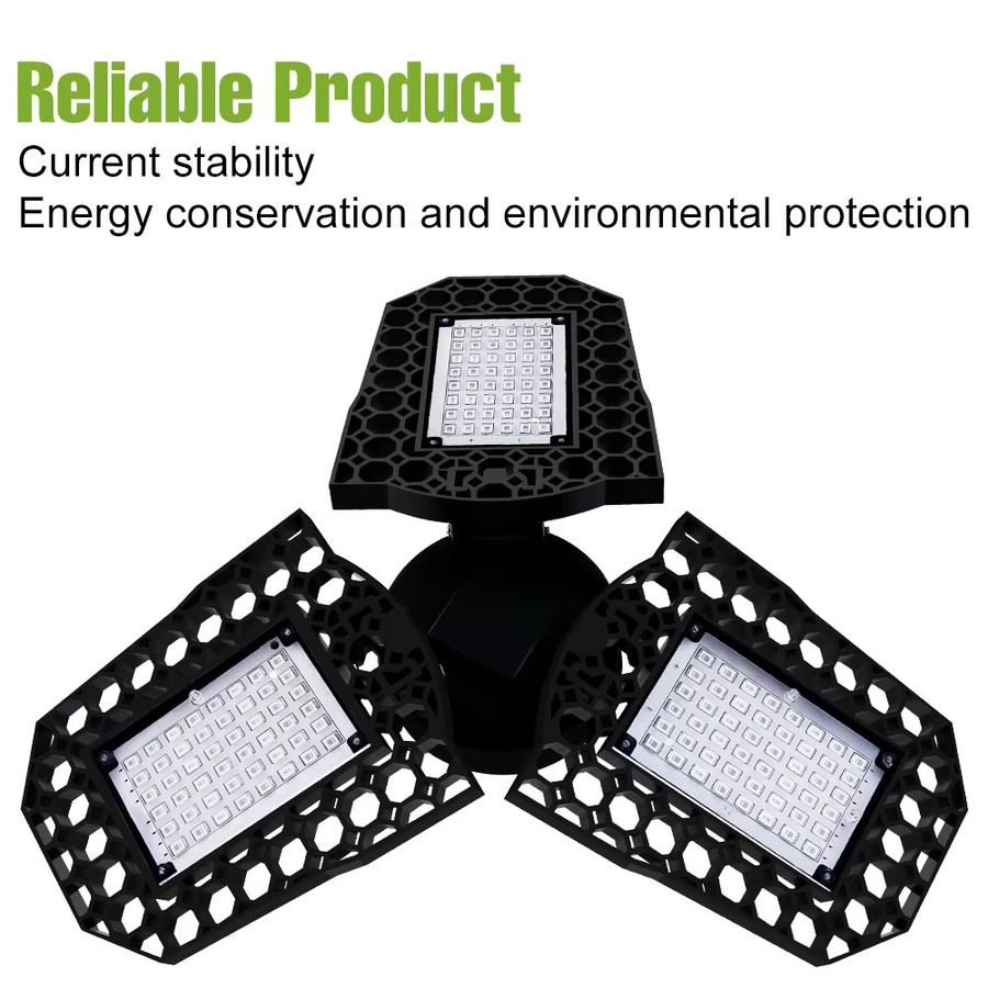 Faltbare 200 W LED-Vollspektrum-Wachstumslampe mit E27-Sockel in Schwarz für Pflanzen, Gemüse und Blumen im Innenbereich - Bild 2