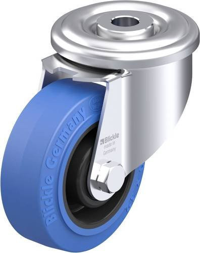 Blickle Stahlblech-Lenkrolle LER-POEV 80XR-SB in Blau und Schwarz mit 80 mm Rad-Durchmesser und 140 kg Tragfähigkeit - Bild 1