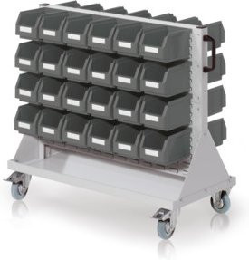 Kappes RasterMobil Rollwagen Gr. 2 Mod. 68 in Grau mit Rollen und Feststellbremse aus Kunststoff B/T/H: 100 x 50 x 89 cm - Bild 1
