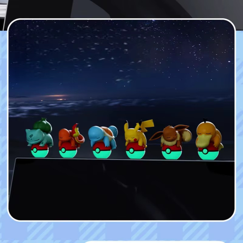 HOLLY BOX Pokémon Poké Ball Nachtlicht Puppe, Pikachu EEVEE Glurak Bisasam Puppe Modell Ornament Spielzeug - Bild 4