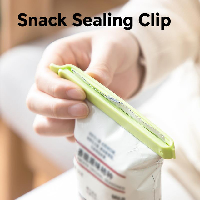 Wiederverwendbare Beutel Clips aus Kunststoff in Grün zur Lebensmittelversiegelung und Konservierung von Snacks - Bild 1
