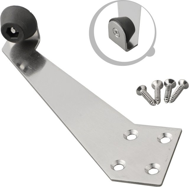 Home Hardware Türstopper aus Edelstahl in Silber mit Gummi für stummes Öffnen - Bild 1
