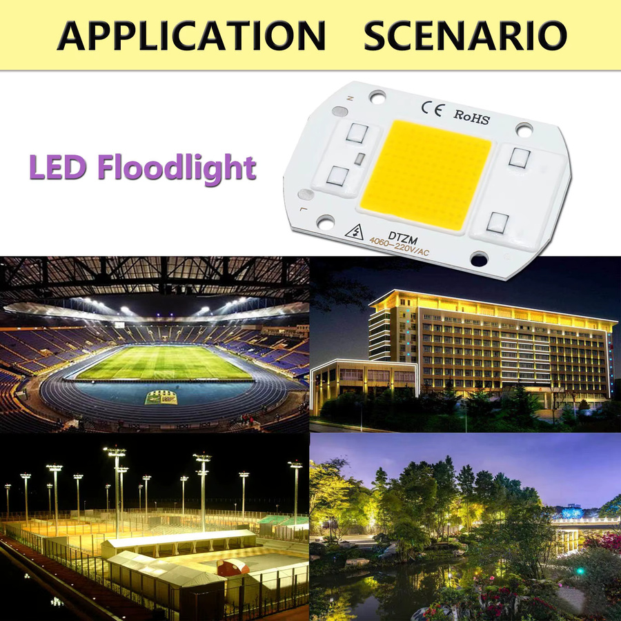 10 Stück LED COB Chip Engine 50W AC220V mit Smart IC für DIY LED Flutlicht und Scheinwerfer, Farbe: Weiß - Bild 2