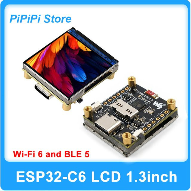 Spotpear ESP32 C6 Entwicklungsboard mit 1,3 Zoll LCD Display ST7789 240x240 Pixel RISC-V WIFI und Bluetooth für Arduino - Bild 1
