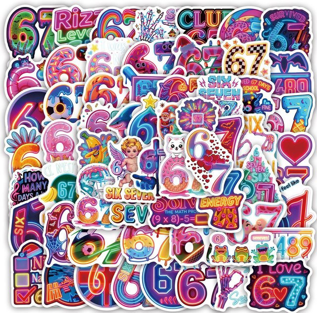 60 Stück bunte Cartoon Aufkleber im ästhetischen Design für Laptop, Notebook, Telefon und Skateboard - Bild 1