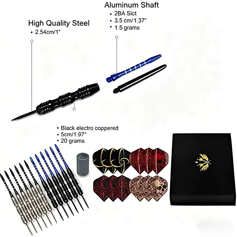 Yernea Dart Profi-Metall-Dartpfeile, 12-teiliges Set, Metall, Bunt / Mehrfarbig - Bild 5