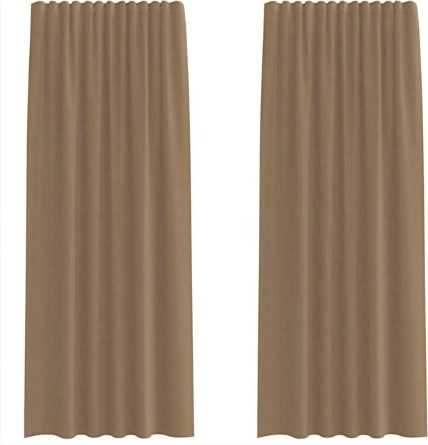 vidaXL Voile Vorhänge mit Stangentaschen, 2er Set, Hellbraun, Breite: 140 cm, Höhe: 225 cm - Bild 1