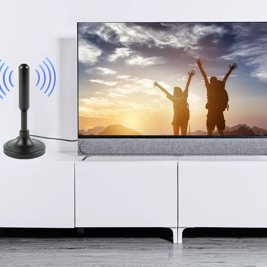 APWIKOGER HDTV-Antenne mit 300 cm Koaxialkabel für digitalen HD-Freeview-Empfang im Innen- und Außenbereich, Schwarz/Silber - Bild 4