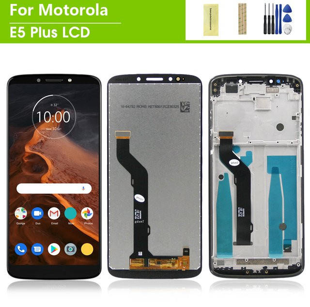 Motorola Moto E5 Plus LCD Display Touchscreen Digitizer Montage mit Rahmen in Schwarz 6,0 Zoll - Bild 1