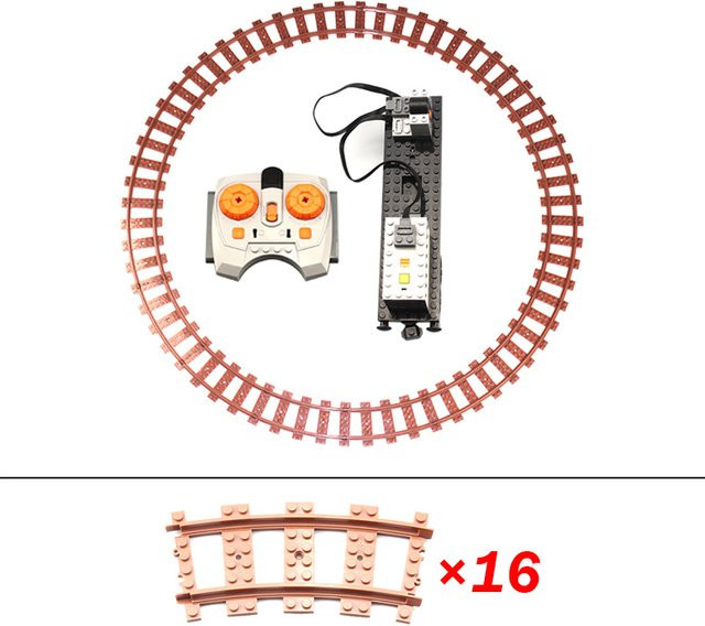 Mitty Eisenbahn Schienen Zubehör Set aus Kunststoff, Braun, Flexible Gebogene und Gerade Gleise für Modellbau Züge - Bild 1