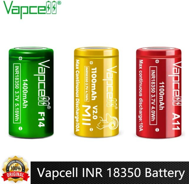 2 Stück Vapcell INR 18350 Hochleistungs-Lithium-Ionen-Akkus mit 1600mAh und 3,7V - Bild 1