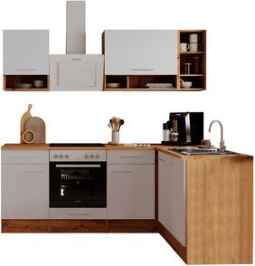 Respekta Winkelküche Hilde in Weiß Matt und Wild Oak, H x B x T: 205 x 220 x 172 cm - Bild 3