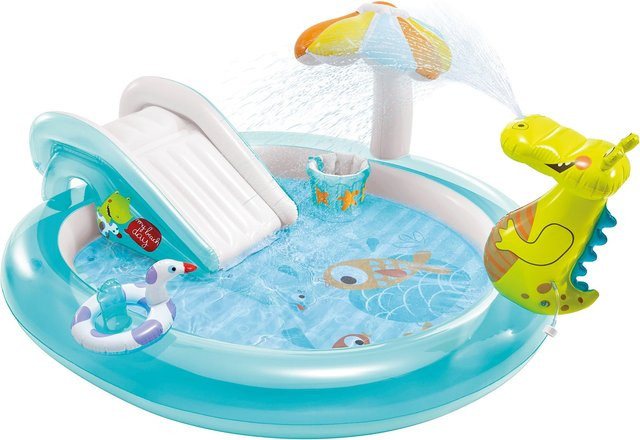 Intex Playcenter Gator Planschbecken für Kinder in Hellblau und Bunt, B/T/H: 201 x 107 x 84 cm - Bild 1