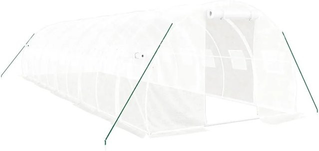 furnicato Gewächshaus mit Stahlrahmen in Weiß, Fläche: 30 m², B/T/H: 10 x 3 x 2 m - Bild 1