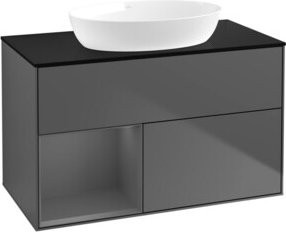 V&B Waschtischunterschrank Finion 100 in Anthrazit lackiert, B/T/H: 100 x 50,1 x 50,1 cm - Bild 1