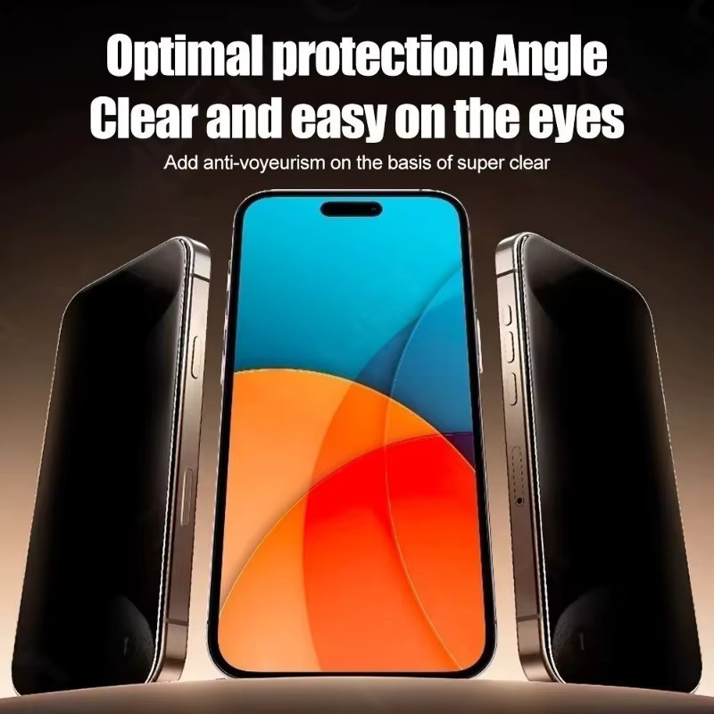 2er-Pack Blickschutzfolie für Apple iPhone 17 16 15 14 13 12 11 Pro Max Plus XR XS mit Ein-Klick-Installation Glas - Bild 2