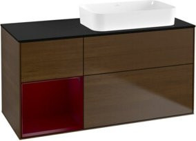 V&B Waschtischunterschrank Finion mit Regalfach links in Peony und Walnussfurnier, B/T: 120 x 60 cm - Bild 1