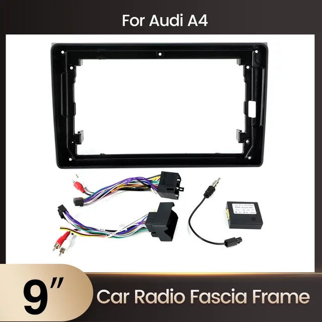 NAVIFANS 9 Zoll Radioblende für Audi A4 S4 RS4 B7 B8 B9 mit GPS Stereo Center Control Dashboard Fascia Panel in Schwarz - Bild 1