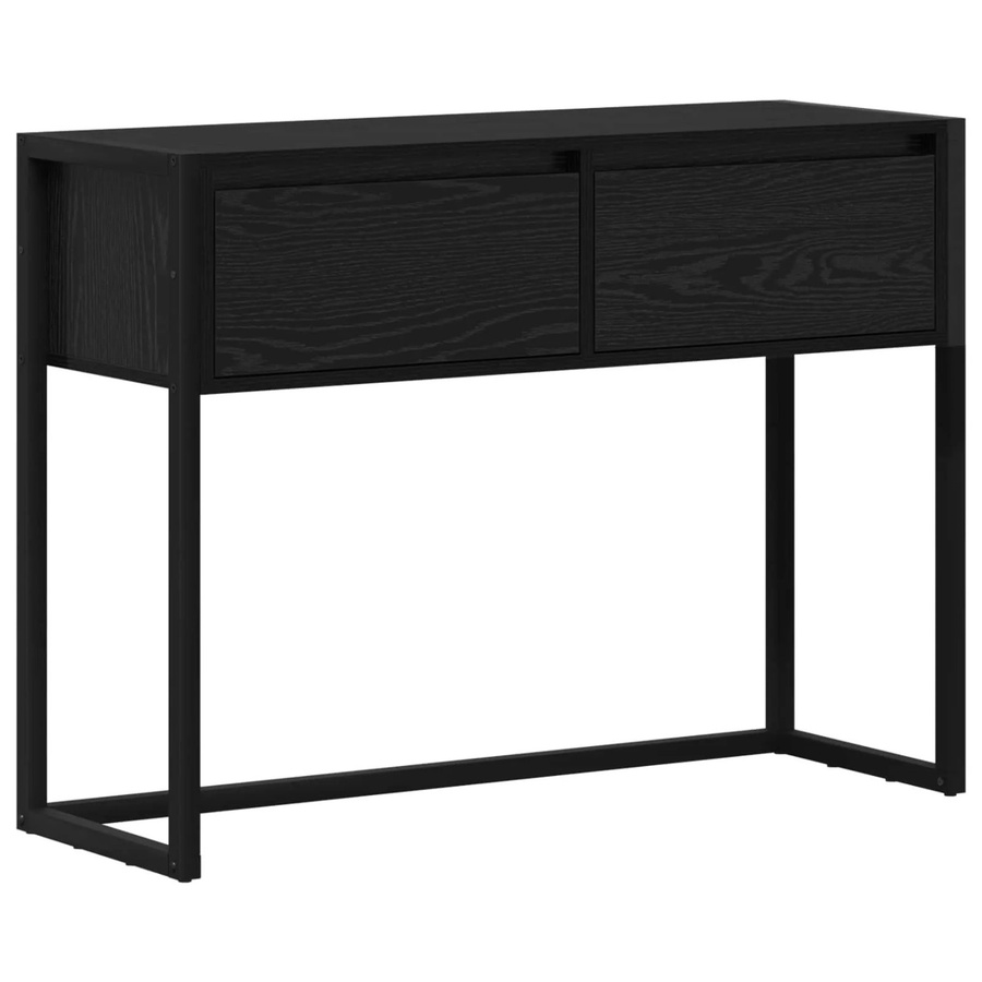 vidaXL Beistelltisch in Schwarz und Eichen-Optik im industriellen Design, B/T/H: 100 x 36 x 75 cm - Bild 2