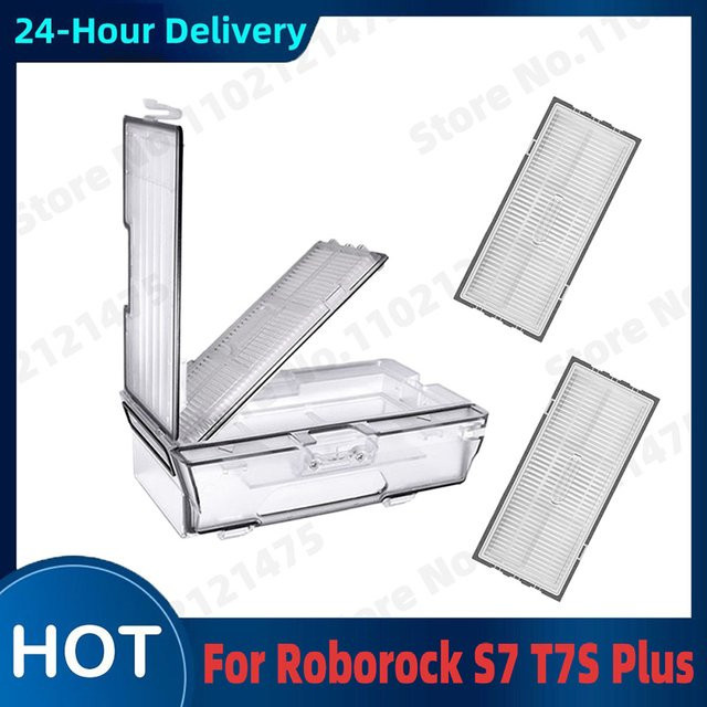 Roborock Staubbox mit Hepa-Filter und Ersatzteilen für S7 S70 T7S Plus S75 Roboterstaubsauger, transparent - Bild 1