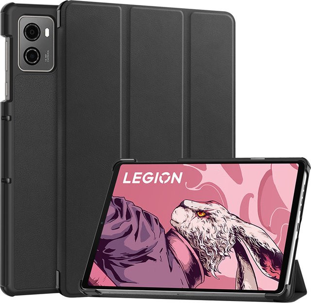 Magnetische Tablet-Hülle aus PU-Leder für Lenovo Legion Y700 2. Generation TB-320F in Schwarz mit Standfunktion - Bild 1
